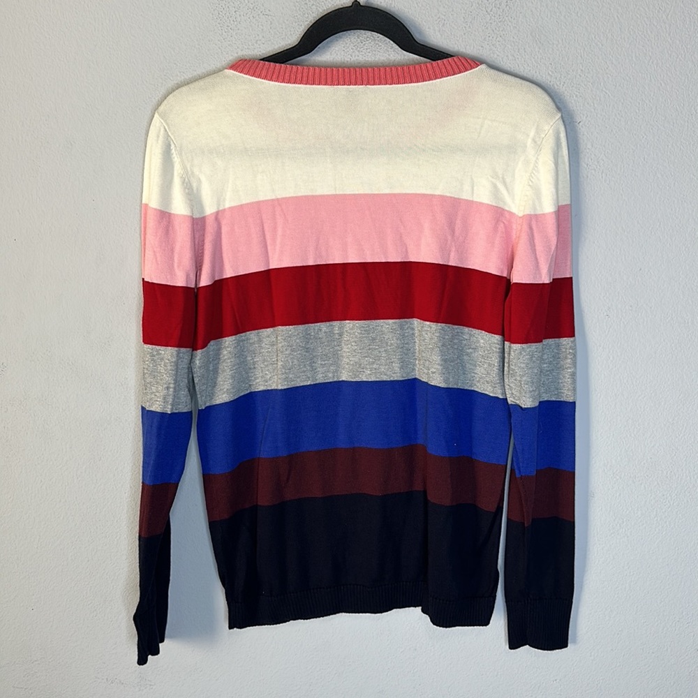 Talbots Multicolored Striped Boat Neck Long Sleeve Sweater M - Picture 6 of 6